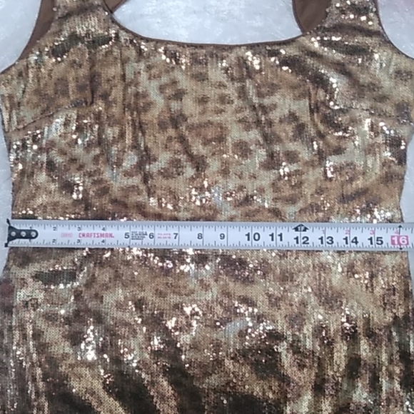 Vintage cache animal print sequins party dress - Picture 3 of 8